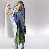 Cook Islands Language Week Hooded Blanket Flying Fish 15 Stars Tribal Patterns