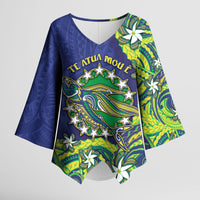Cook Islands Language Week Kimono Sleeve Blouse Flying Fish 15 Stars Tribal Patterns