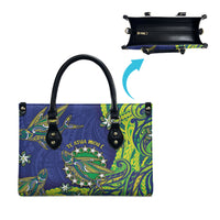 Cook Islands Language Week Leather Bag Flying Fish 15 Stars Tribal Patterns
