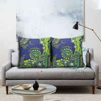 Cook Islands Language Week Pillow Cover Flying Fish 15 Stars Tribal Patterns