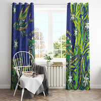 Cook Islands Language Week Window Curtain Flying Fish 15 Stars Tribal Patterns
