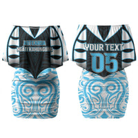 Custom Aotearoa Ngati Kahungunu Couples Matching Off Shoulder Short Dress and Hawaiian Shirt New Zealand Traditional Maori Pattern
