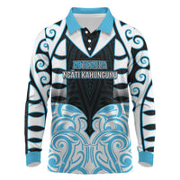 Custom Aotearoa Ngati Kahungunu Long Sleeve Polo Shirt New Zealand Traditional Maori Pattern