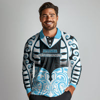 Custom Aotearoa Ngati Kahungunu Long Sleeve Polo Shirt New Zealand Traditional Maori Pattern