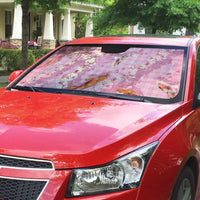 Pink Palaka Hawaiian And Japanese Auto Sun Shade Sakura Lei With Koi Fish - Polynesian Pride