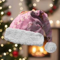 Pink Palaka Hawaiian And Japanese Christmas Santa Hat Sakura Lei With Koi Fish - Polynesian Pride