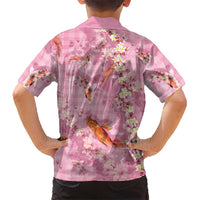 Pink Palaka Hawaiian And Japanese Hawaiian Shirt Sakura Lei With Koi Fish - Polynesian Pride