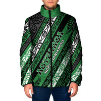 Personalised Aotearoa Ngati Maniapoto Padded Jacket New Zealand Maori Tribal Fern Pattern