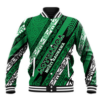 Personalised Aotearoa Ngati Raukawa Baseball Jacket New Zealand Maori Tribal Fern Pattern