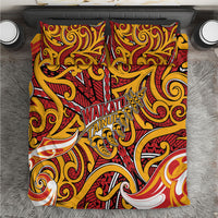 Aotearoa Waikato Tainui Bedding Set Maori Tribal Pattern Koru Motif