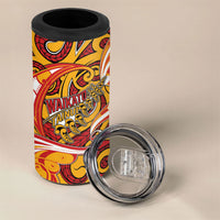 Custom Aotearoa Waikato Tainui 4 in 1 Can Cooler Tumbler Maori Tribal Pattern Koru Motif