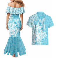 Hawaii Kanaka Maoli Couples Matching Mermaid Dress and Hawaiian Shirt Polynesian Turtle Tattoo DT05 - Polynesian Pride