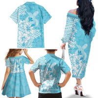 Hawaii Kanaka Maoli Family Matching Off The Shoulder Long Sleeve Dress and Hawaiian Shirt Polynesian Turtle Tattoo DT05 - Polynesian Pride