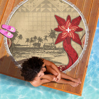 Tonga Language Week Beach Blanket Tribal Cross Ngatu Floral Pattern DT05 - Polynesian Pride