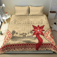 Tonga Language Week Bedding Set Tribal Cross Ngatu Floral Pattern DT05 - Polynesian Pride