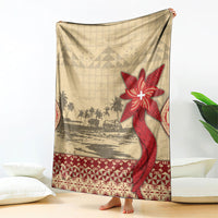 Tonga Language Week Blanket Tribal Cross Ngatu Floral Pattern DT05 - Polynesian Pride
