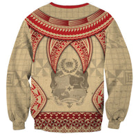 Tonga Language Week Sweatshirt Tribal Cross Ngatu Floral Pattern DT05 - Polynesian Pride