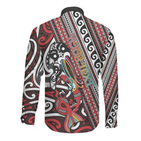 Personalised Maori Language Week Long Sleeve Button Shirt Ake Ake Ake Tribal Patterns DT05 - Polynesian Pride