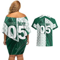 Custom Hawaii Volleyball Couples Matching Off Shoulder Short Dress and Hawaiian Shirt Shaka Aloha Hand DT05 - Polynesian Pride