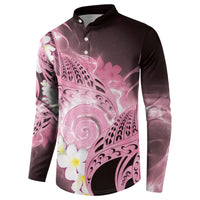 Piko Hawaiian Button Sweatshirt Pink Galaxy Spiral Plumeria Tribal Patterns DT05 - Polynesian Pride