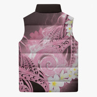 Piko Hawaiian Sleeveless Puffer Jacket Pink Galaxy Spiral Plumeria Tribal Patterns DT05 - Polynesian Pride