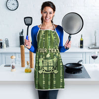Personalised Fiji Language Week Sugarcane Masi Apron Green Tapa Tribal Pattern DT05 - Polynesian Pride
