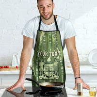 Personalised Fiji Language Week Sugarcane Masi Apron Green Tapa Tribal Pattern DT05 - Polynesian Pride