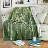 Personalised Fiji Language Week Sugarcane Masi Blanket Green Tapa Tribal Pattern DT05 Green - Polynesian Pride