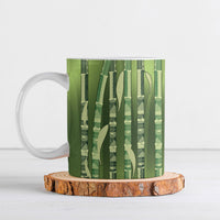 Personalised Fiji Language Week Sugarcane Masi Ceramic Mug Green Tapa Tribal Pattern DT05 Green - Polynesian Pride