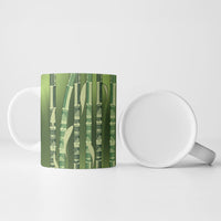 Personalised Fiji Language Week Sugarcane Masi Ceramic Mug Green Tapa Tribal Pattern DT05 - Polynesian Pride