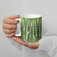 Personalised Fiji Language Week Sugarcane Masi Ceramic Mug Green Tapa Tribal Pattern DT05 - Polynesian Pride