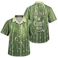 Personalised Fiji Language Week Sugarcane Masi Family Matching Summer Maxi Dress and Hawaiian Shirt Green Tapa Tribal Pattern DT05 Son's Shirt Green - Polynesian Pride