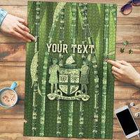 Personalised Fiji Language Week Sugarcane Masi Puzzle Green Tapa Tribal Pattern DT05 Green - Polynesian Pride