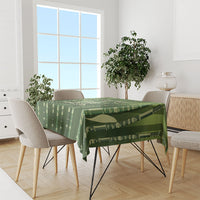 Personalised Fiji Language Week Sugarcane Masi Tablecloth Green Tapa Tribal Pattern DT05 - Polynesian Pride