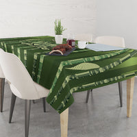 Personalised Fiji Language Week Sugarcane Masi Tablecloth Green Tapa Tribal Pattern DT05 - Polynesian Pride