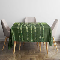 Personalised Fiji Language Week Sugarcane Masi Tablecloth Green Tapa Tribal Pattern DT05 - Polynesian Pride