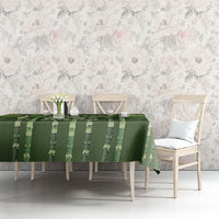 Personalised Fiji Language Week Sugarcane Masi Tablecloth Green Tapa Tribal Pattern DT05 - Polynesian Pride