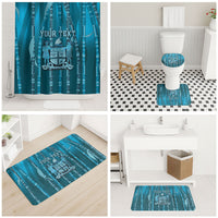 Personalised Fiji Language Week Sugarcane Masi Bathroom Set Blue Tapa Tribal Pattern DT05 - Polynesian Pride