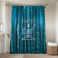 Personalised Fiji Language Week Sugarcane Masi Bathroom Set Blue Tapa Tribal Pattern DT05 Shower Curtain Only Blue - Polynesian Pride