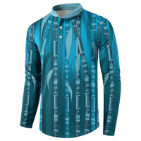 Personalised Fiji Language Week Sugarcane Masi Button Sweatshirt Blue Tapa Tribal Pattern DT05 - Polynesian Pride