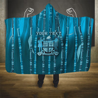 Personalised Fiji Language Week Sugarcane Masi Hooded Blanket Blue Tapa Tribal Pattern DT05 - Polynesian Pride