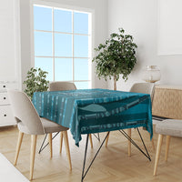 Personalised Fiji Language Week Sugarcane Masi Tablecloth Blue Tapa Tribal Pattern DT05 - Polynesian Pride