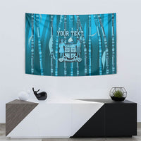 Personalised Fiji Language Week Sugarcane Masi Tapestry Blue Tapa Tribal Pattern DT05 - Polynesian Pride