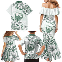 Aloha Hawaii Shaka Family Matching Mermaid Dress and Hawaiian Shirt Hang Loose Mint Version DT05 - Polynesian Pride
