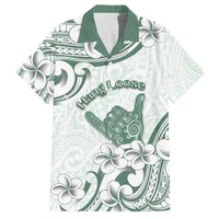 Aloha Hawaii Shaka Family Matching Off The Shoulder Long Sleeve Dress and Hawaiian Shirt Hang Loose Mint Version DT05 Dad's Shirt - Short Sleeve Mint - Polynesian Pride