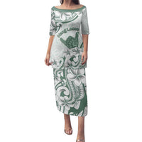 Aloha Hawaii Shaka Family Matching Puletasi and Hawaiian Shirt Hang Loose Mint Version DT05 Mom's Dress Mint - Polynesian Pride