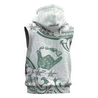 Aloha Hawaii Shaka Sleeveless Zip Hoodie Hang Loose Mint Version DT05