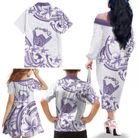 Aloha Hawaii Shaka Family Matching Off The Shoulder Long Sleeve Dress and Hawaiian Shirt Hang Loose Purple Version DT05 - Polynesian Pride