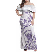 Aloha Hawaii Shaka Family Matching Off Shoulder Maxi Dress and Hawaiian Shirt Hang Loose Purple Version DT05 Mom's Dress Purple - Polynesian Pride