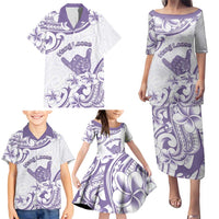 Aloha Hawaii Shaka Family Matching Puletasi and Hawaiian Shirt Hang Loose Purple Version DT05 - Polynesian Pride